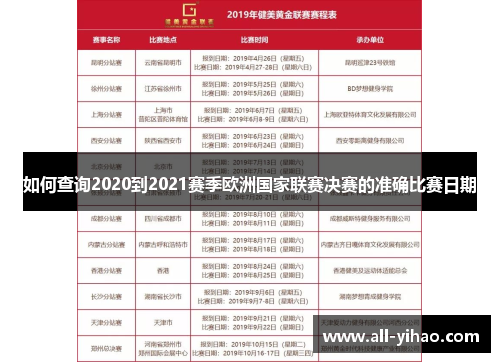 如何查询2020到2021赛季欧洲国家联赛决赛的准确比赛日期